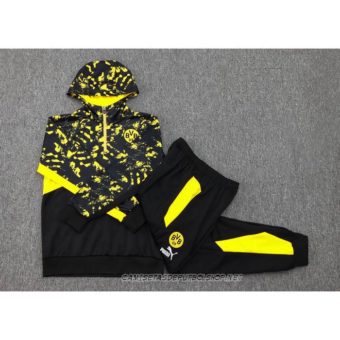 Chandal de Sudadera del Borussia Dortmund 23-24 Negro y Amarillo